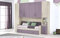 Dafne Italian Design Komplettes Kinderzimmer mit Brücke – Altea-Effekt, Beige, Lavendel (Doppelbett Einzelbett und Kleiderschrank) (cm. 295 x 93 x 245 h)