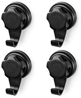 Compactor BESTLOCK BLACK Haken Set, 4 Stück, Rostfrei, 5,4x4x8 cm, Schwarz, Einfache Installation ohne Bohren