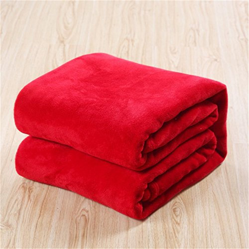 YUAFOAE Plaid Couverture Polaire Microfibre Hiver Chaude 100X140Cm - Couverture De Lit Douce Et Chaude éPaisse Douce Plaid Jeté De Canapé Flanelle (Rouge, 100_x_140_cm)