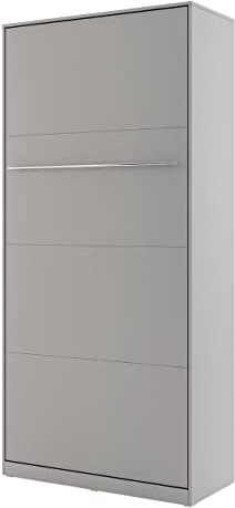 Mirjan24 Schrankbett Concept Pro I Vertical, Wandklappbett inkl. Lattenrost, Bettschrank, Wandbett, Schrank mit integriertem Klappbett, Funktionsbett (90x200 cm, Grau)