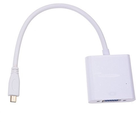 Summerwindy Micro HDMI to VGA Cable Converter with Audio Cable White