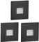 ledscom.de 3 Stück LED Treppenlicht/Wandeinbauleuchte FOW für innen und außen, Downlight, eckig, schwarz, 85 x 85mm, warmweiß