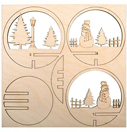 Rayher Holz Steckteil Schneemann, FSC Mix Credit, 7,5cm ø, natur, 5-tlg, SB-Btl 1 Set, Normal, 63059505