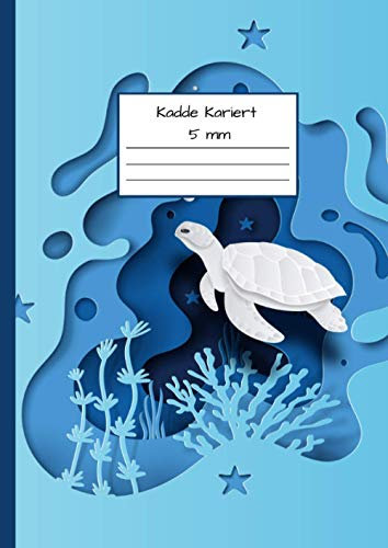 Kladde Kariert 5 mm: Notizbuch DIN A4 - Kladde kariert 5 mm - 110 Seiten - Notizheft, Tagebuch, Schreibbuch - Schildkröten Zeichnung