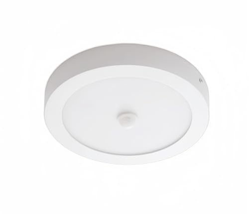 Plafón LED de Techo con Sensor de Movimiento 20W,Circular Ø220mm 6000k Blanco Frío,Panel LED Superficie Lampara de Techo