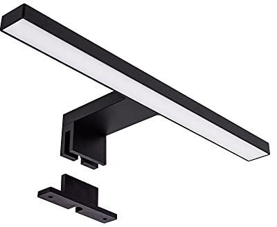 max K O M F O R T Maxkomfort LED Spiegelleuchte Badleuchte Schminklicht Aufbauleuchte Schrankleuchte in schwarz eckig neutralweiß 5W IP44