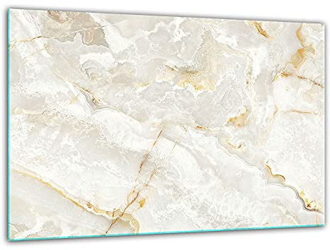 TMK, Tabla de cortar de cristal 30 x 22 cm con diseño de mármol
