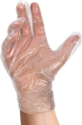 MONOUSALO Guanti Usa e Getta in Polietilene Taglia Unica - Guanti Monouso in Plastica per Ortofrutta, Verdura, Pane, Supermercato, Alimenti e Tinta per Capelli (1000, Taglia unica)