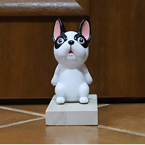 TPone Butée de porte décorative en bois avec motif bouledogue mignon - Cale de porte en résine antidérapante pour la maison, le bureau, la salle de bain (B)