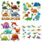Woohome 4 Blätter Dinosaurier Patches zum Aufbügeln, Dinosaurier Thermotransfer Patches Aufkleber, Thermotransfer Bügelbilder für DIY Kleidung T-Shirt Jeans