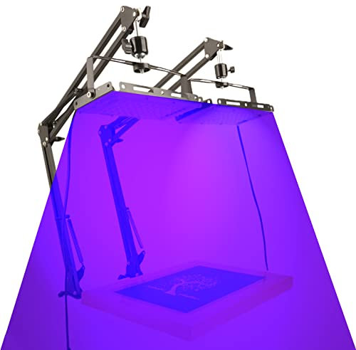 Dorhui - Paquete de 2 luces UV para serigrafía, luz de exposición LED UV total de 50 W y soporte de luz para cianottipos y kit de emulsión fotográfica