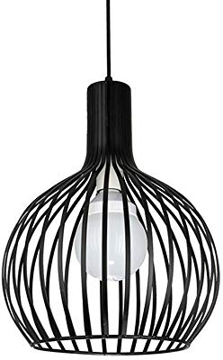 Industrielampe Industrielle Hängeleuchte Vintage Pendelleuchte mit Käfig Loft Hängelampe Esszimmer Lampe Metall Schwarz für Küche, Wohnzimmer, Schlafzimmer Restaurant