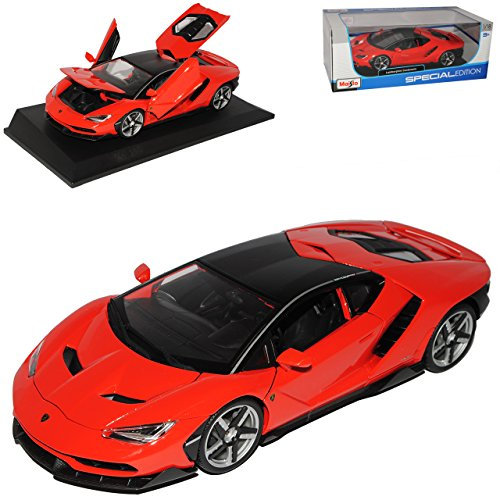 alles-meine.de GmbH Lamborgihini Centenario LP770-4 Coupe Rot Orange Ab 2016 1/18 Modell Auto mit individiuellem Wunschkennzeichen