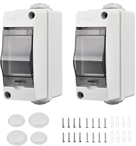 2 Pièces Coffret Electrique Etanche Petit, Coffret Electrique Etanche Exterieur IP65 2 Modules, pour une Utilisation à l'extérieur, dans les Jardins, Sites Industriels