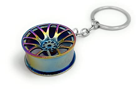 H-Customs Felge Auto Tuning bunt Effekt Schlüsselanhänger Anhänger bunt