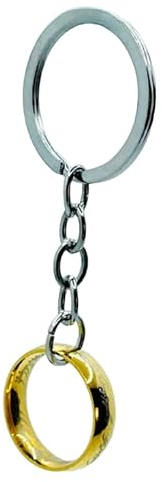 B.a.u.q.o.o. Portachiavi Anello Il Signore Degli Anelli Gadget Accessori Auto Unico Anello Del Potere Color Oro Idea Regalo Natale Magia Fantasy Cosplay