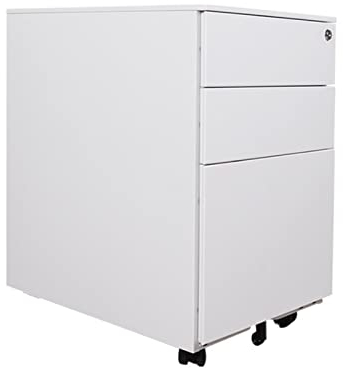 Aktenschrank Rollcontainer Beweglicher Stahlschrank unter dem Schreibtisch, Schubladenschrank, mobiler Aktenschrank mit Schloss, Tischseite, Eisen, kleiner Schrank, niedriger Schrank for Home Office-M