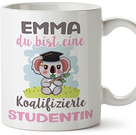 Mugffins Tassen Personalisierten für STUDENTIN Frau - Auf Deutsch - Koalifizierte Personalisierte - 11 oz / 330 ml - Individuell Anpassbar Geschenk Mitarbeiter