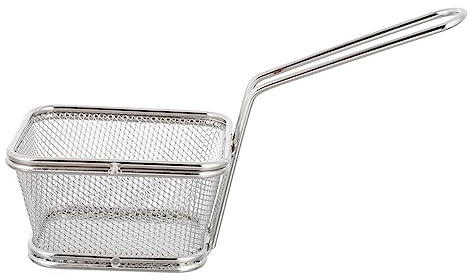 COLLBATH Cestino Per Friggere in Acciaio Inossidabile Per Friggitrice, Mini Cestino Fritto Riutilizzabile, Utensile Da Cucina Pratico Per Snack e Patatine, Adatto Per Uso Familiare e Ristoranti