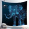 Wandteppich Blauer Elefant Wandtuch Aesthetic,Wanddeko Für Schlafzimmer Wohnzimmer Wohnheim,Polyesterfaser Dekorativer Großer Wandbehang,Mehrzweck - Wandtuch/Strandtuch Wanddeko(150X200)