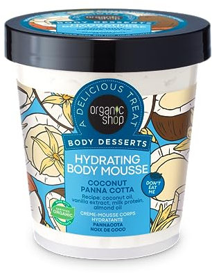 Organic Shop Body Desserts Hydrating Body Mousse Coconut Panna Cotta, 450 ml