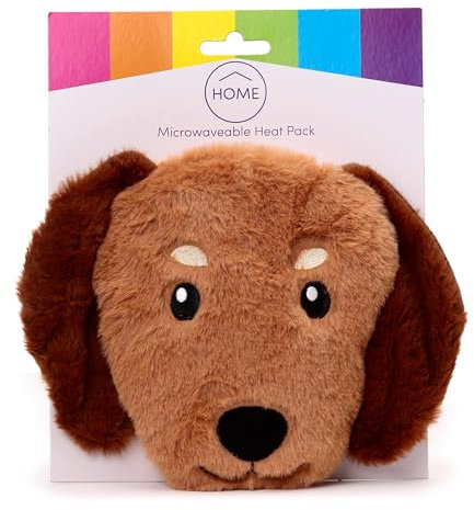 Puckator Sausage Dog Head Microwavable Plush Lavender Heat Pack - Heating Pads - Hot Heat and Ice Cold Cool Pack Packs Bag for Sport Injuries Knee Back Pain - Bed Warmer - Wellness Health Products