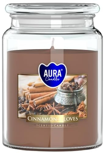 AURA GROSSE Duftkerze im Glas 100H CYNAMON - GÜNSTIGE
