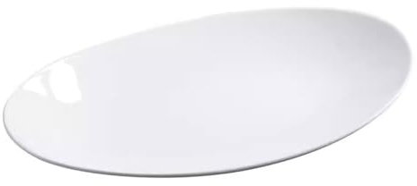 Dinner Plates Soup Bowls Commercial Hotel Light Luxury Household Ceramic Steamed Fish Plate White Vegetable Plate Fruit Plate Ramen Bowl (Size : M)