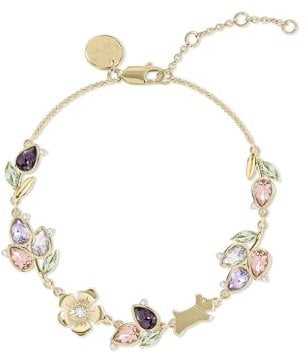 RADLEY Women's Gold Plated Floral Leaf Stone Set Charm Bracelet RYJ3376S