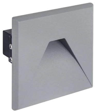 ENERGMiX LED Einbau-Fassadenleuchte Unterputzmontage als Wandleuchte für Außen- und Innenbereiche in grau Eckig Neutralweiß