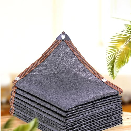 YiHYSj Sonnensegel mit Ösen PES Polyester Segeltuch Pergola Sonnenschutz UV Schutz Windschutz Reißfest Atmungsaktiv für Balkon Terrasse Garten Outdoor (3x6m,6 Nadel Schwarz)
