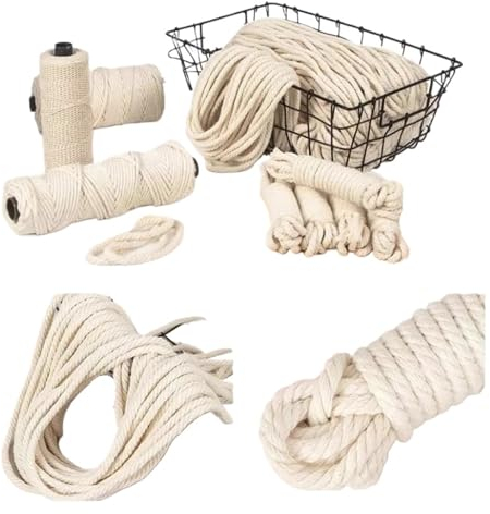 2–100 m Makramee-Baumwollschnur for handgefertigte Makramee-Seil aus natürlicher Baumwolle, DIY-Handwerk, Stricken, Herstellung von Pflanzenaufhängern, Wandbehängen (Color : 4mm 10meter)