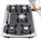 HINOPY Cocina de gas con 5 fuegos, 90 cm, cristal templado, acero inoxidable, para gas natural y propano