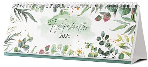 Tischkalender 2025 - Wochenplaner 2025 von Januar bis Dezember, Tischkalender 2025 Quer 29,5 x 10,5 cm, kalender 2025 mit 1 Woche 2 Seiten, Blatt