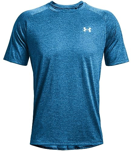 Under Armour Herren UA Tech Textured Ss T-Shirt, Tetra Gray/White, M