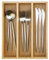 Small Silverware Drawer Organizer Kitchen Utensils Trays For Drawer Bamboo Cutlery Tray Skinny Flatware Organizer Narrow Spoon Fork Cutlery Holder Drawer Flatware Trays Slim Silverware Organizers
