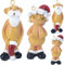 XUNIVERS 4pcs Weihnachtsdekoration, frecher Weihnachtsmann, Weihnachtsmann Harz Kleine Anhänger, Weihnachtsmann, Weihnachtsmann, dekorative Weihnachtsdekoration, Ornamente, Partygeschenke