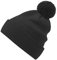 Roughtex Bommelmütze aus Bio-Baumwolle Vielseitige Wintermütze, mit Umschlag oder als Beanie tragbar Schwarz-Grau