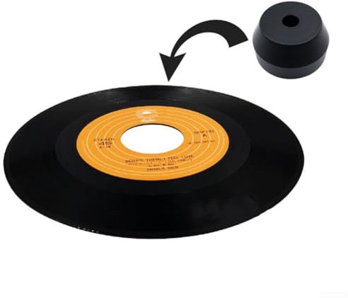 Giradischi in vinile EP da 7 pollici, adattatore da 45 giri/min, in alluminio, leggero (nero)