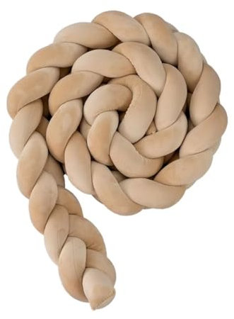 Homesally Baby Seitenschläferkissen Bettschlange, Weiche, Hautfreundliche Geflochtene Seitenkissen, Ideal Zum Verschenken und Dekorieren, Khaki, 400CM