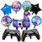 9 Stück Fortnit Luftballon Kinder Geburtstag Kit Gaming Cartoon-Charaktere Party Folienballons Große Größe Mehrfarbig Folienballons für Jungen Mädchen Kinder Geburtstagsdeko