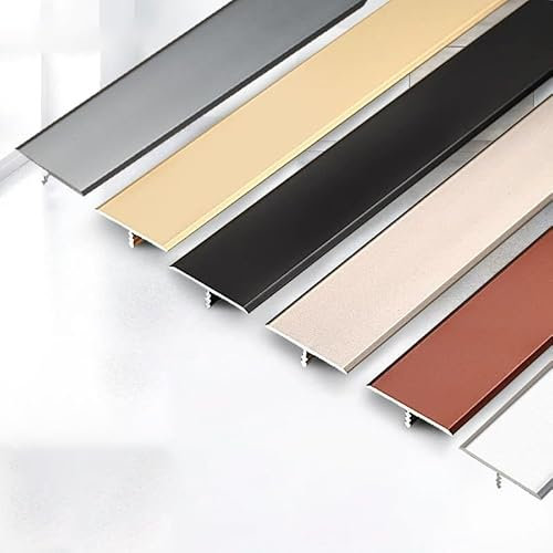 GFYHTN Profilo A T in Alluminio, 90cm Profilo di Transizione, Striscia di Copertura dello Spazio di Soglia, Profilo Coprigiunto per Paviment(Bright Silver,W1.5cm)