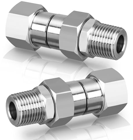 M MINGLE 3/8” NPT Pressure Washer Swivel Fitting, Anti-Twist 3/8” Swivel Male to Female Adapter, 360° Kink-Free Connector for Gun and Hose, 4500 PSI, 2 Pcs