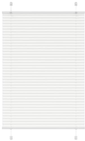 vidaXL Plissee Weiß 90x150 cm Stoffbreite 89,4 cm Polyester, Faltrollo, Klemmfix, Plisseerollo, Jalousie, Rollo, Plisseerollo für Fenster
