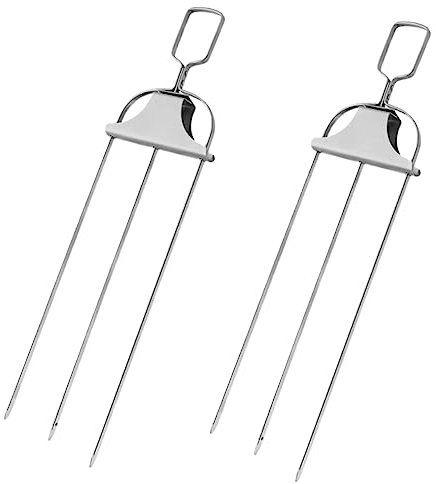 BESPORTBLE Ensemble De Brochettes Pour Barbecue - Fourchettes À Viande En Acier Inoxydable Pour Rôtissoire Accessoires Pour Rôtissoire Fourchettes Rotatives Idéales Pour Les Barbecues