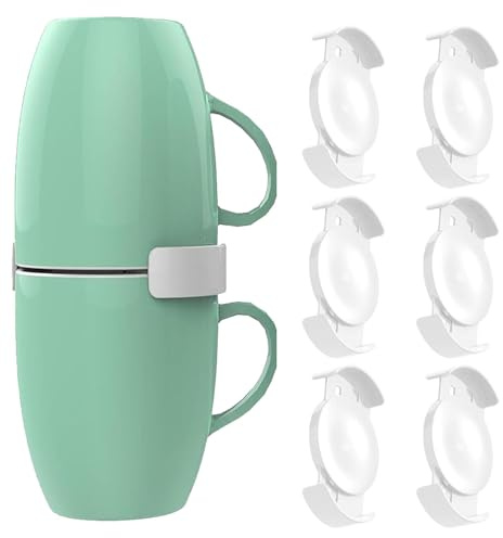 Tassen-Stapler – Kaffeebecher-Organizer und Aufbewahrung, erweiterbare, stapelbare Aufbewahrungslösung für Teetassen, Küchenschrank, Organizer, 6 Stück, Küchenschrankregal, platzsparend,