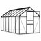Grande serra con telaio in alluminio e pannelli in policarbonato per giardino 190 x 370 x 202 cm 7,03 m²