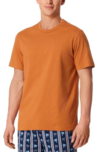 Schiesser Herren Schlafshirt Kurzarm Rundhals - Mix + Relax - Organic Cotton Schlafshirt (1er Pack)