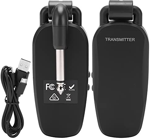 RiToEasysports per Chitarra Wireless, Trasmettitore Audio Digitale e Ricevitore Connessione Stabile a 2,4 GHz Alta qualità del Suono con Cavo Integrato per Violini Elettrici Bassi