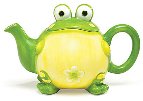 Adorable théière Toby The Toad/Frog pour décoration de cuisine, vert, 946 ml